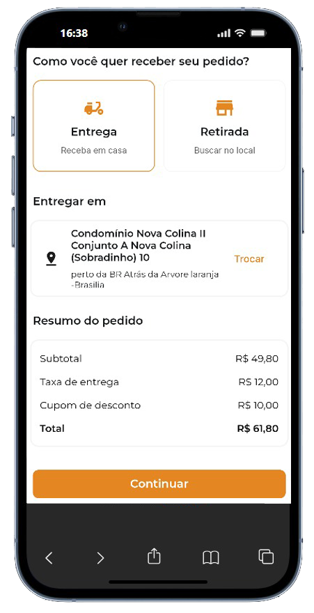 Cardápio Digital - Finalização